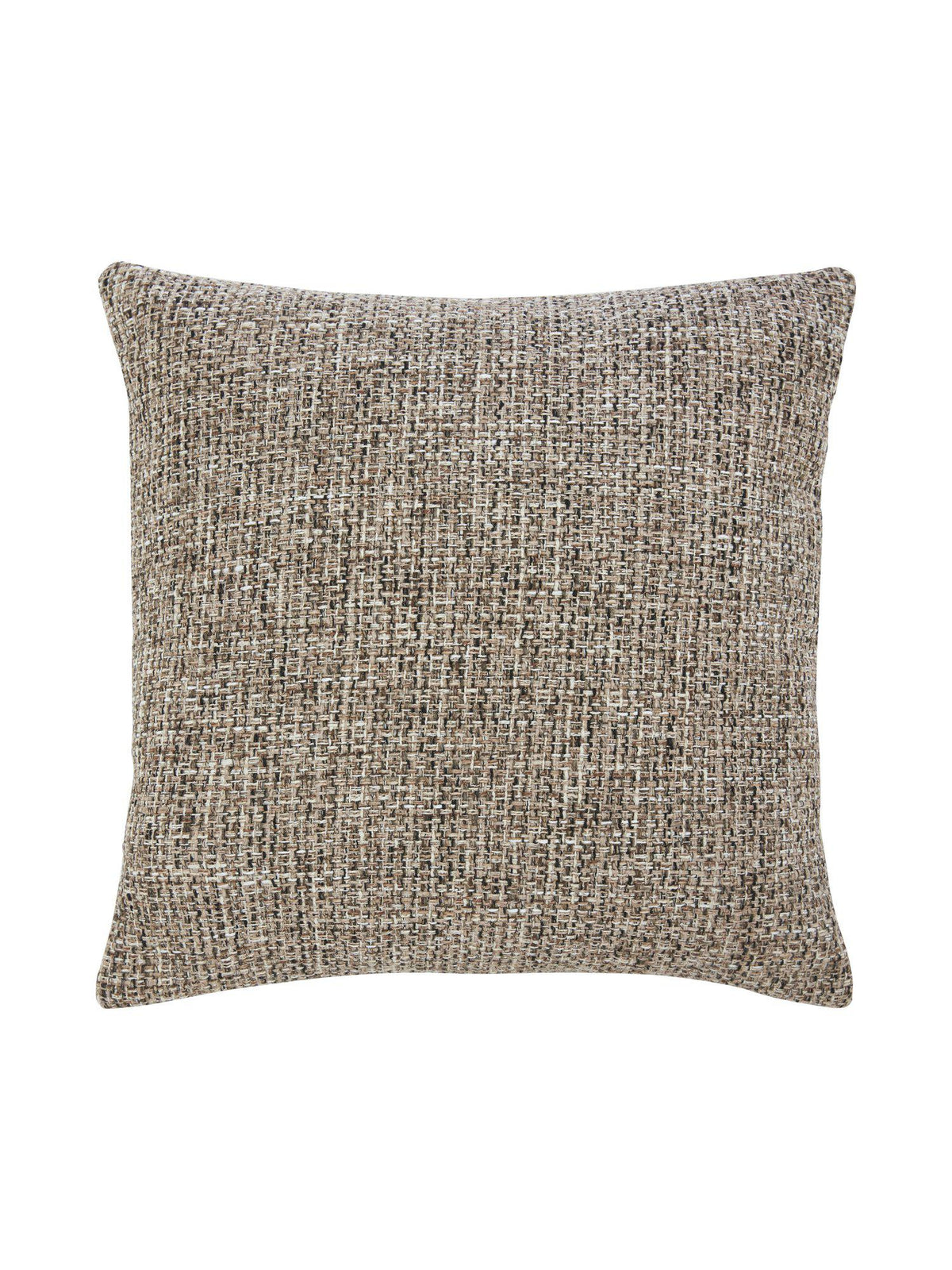 Brun Isa kuddfodral 45x45cm i boucle-tyg med diskret mönstring