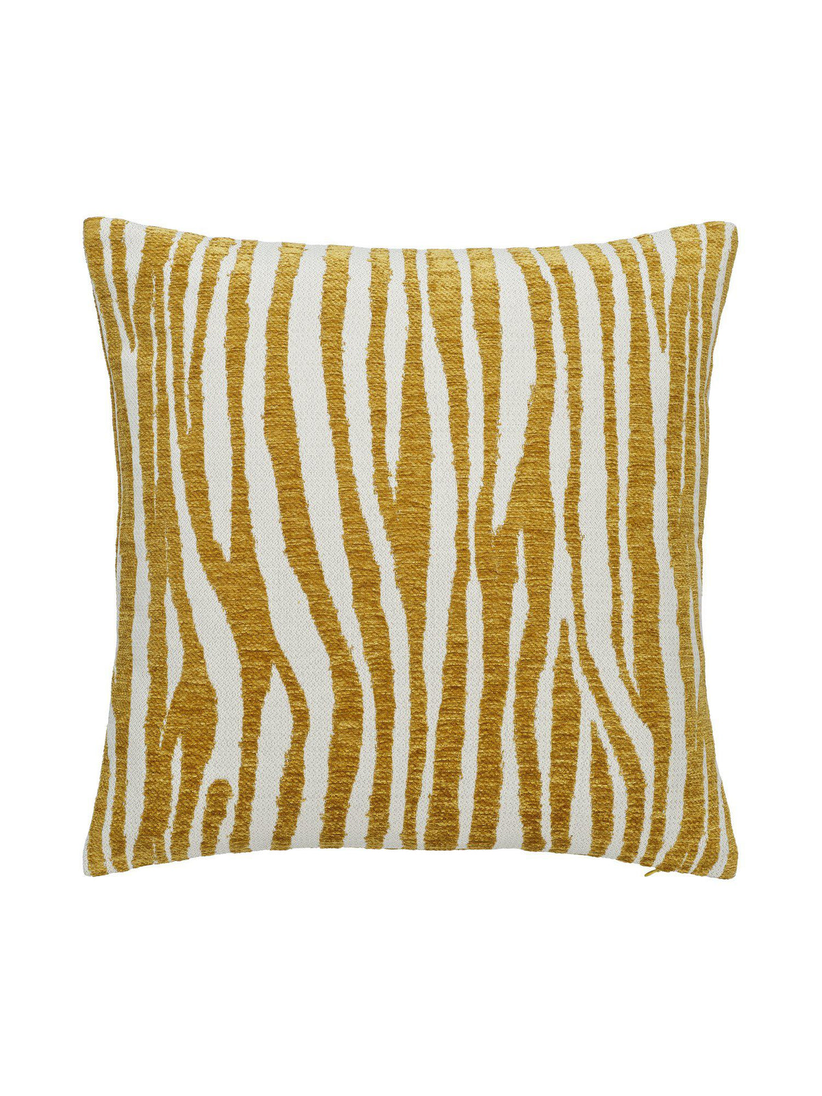 Marty kudde honung 45x45 cm med gult zebramönstrat sammetstryck