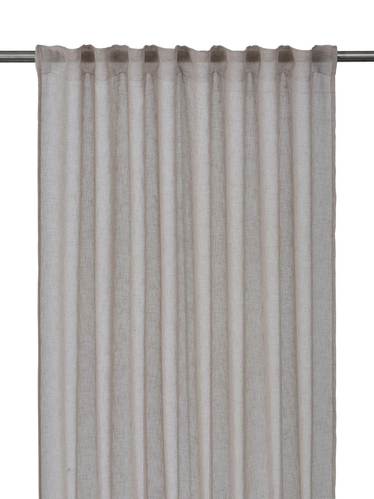 Diana beige gardin 280x300 cm hängande på gardinstång