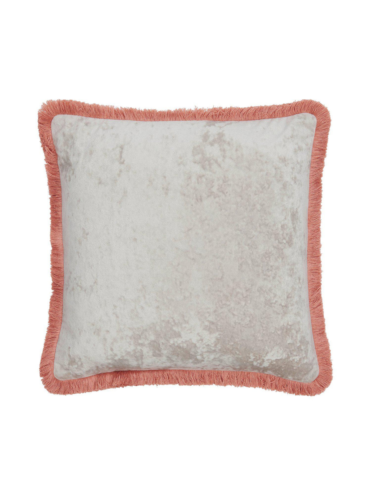 Glory kuddfodral i korallfärgad sammet 45x45cm med fransar