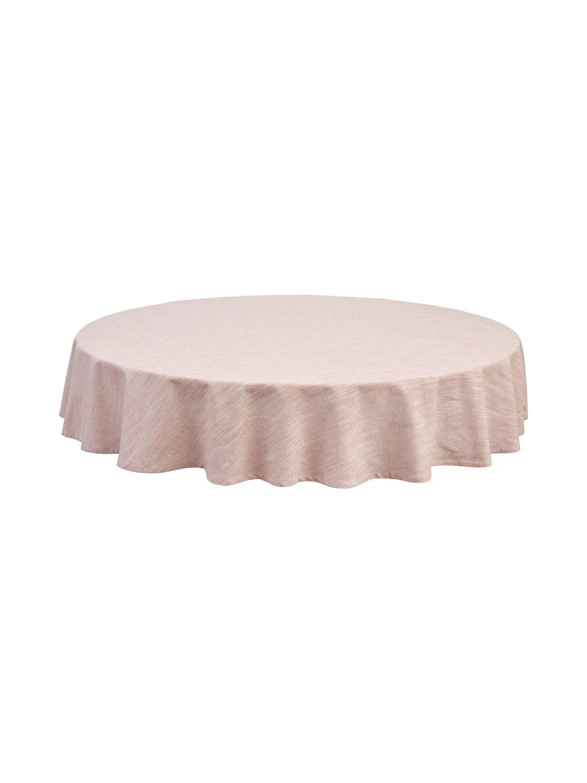 Rund rosa bordsduk Sabina i linneblandning 200 cm diameter