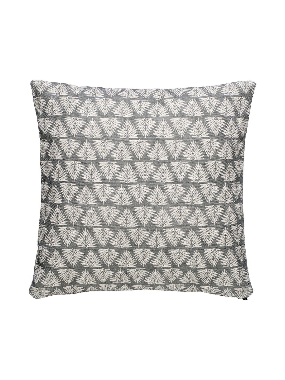 Grått mönstrat Aloe kuddfodral 45x45 cm med vitt bladmönster