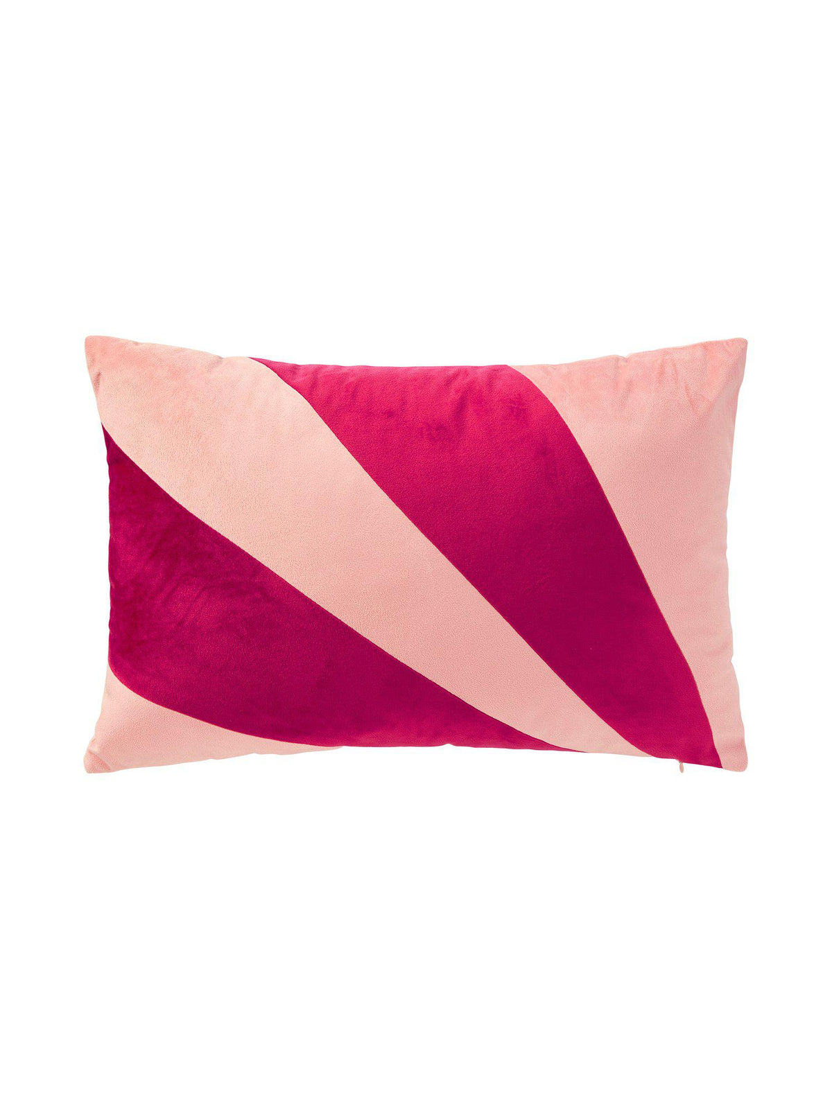 Vicky kuddfodral rosa 30x50 cm i mjuk sammet med randigt mönster