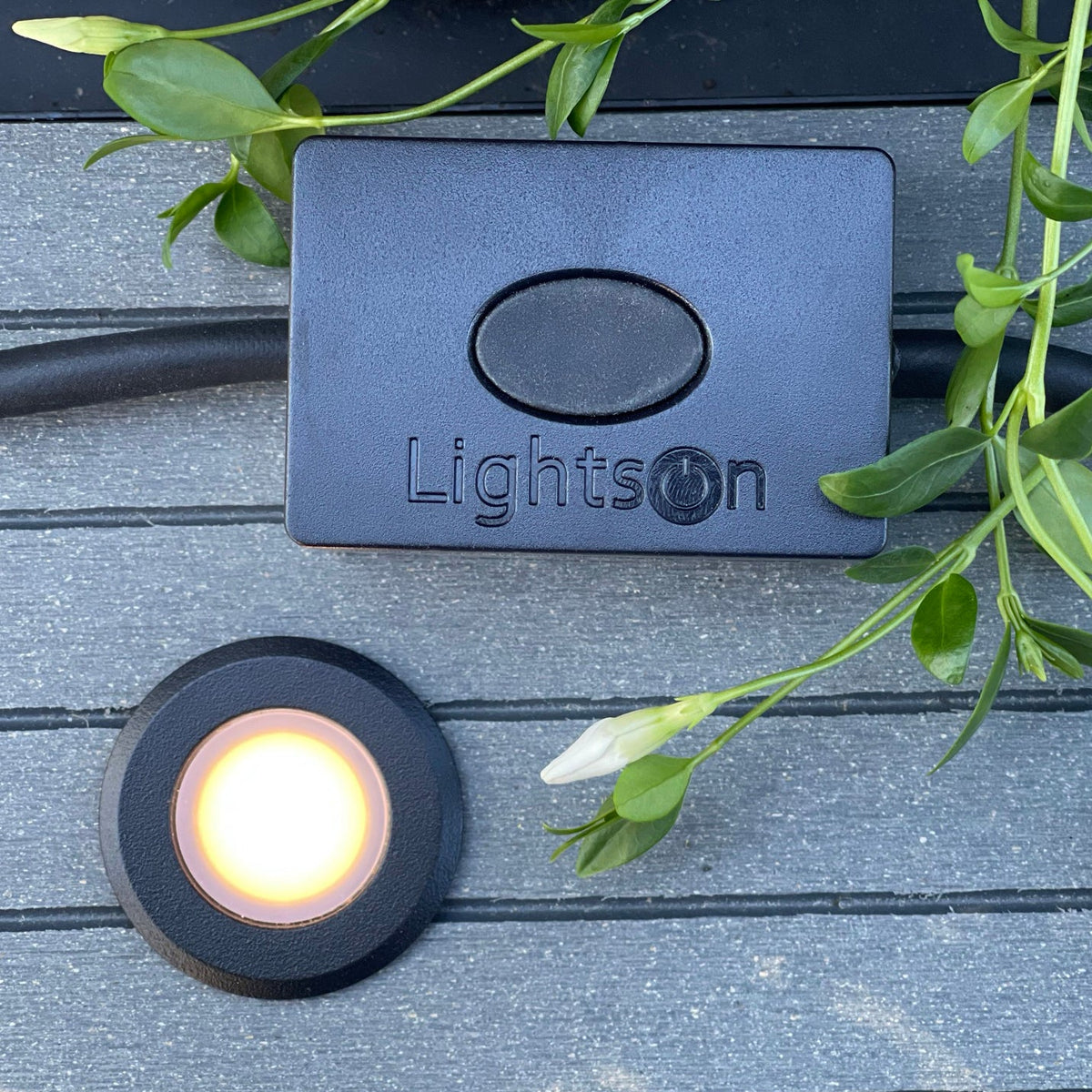 Närbild på reglage till IP65-klassad dimmer för trädgård
