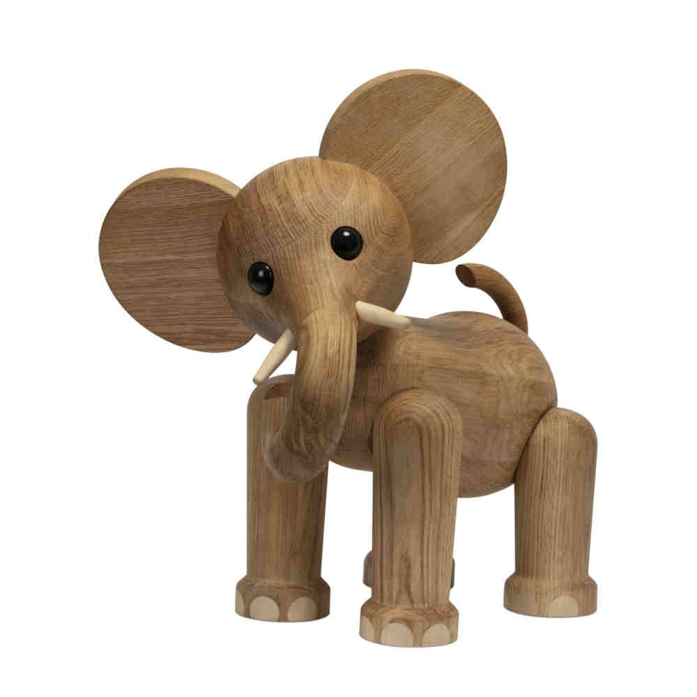 Tembo elefant trädekoration 41 cm i ek designad av Chresten Sommer