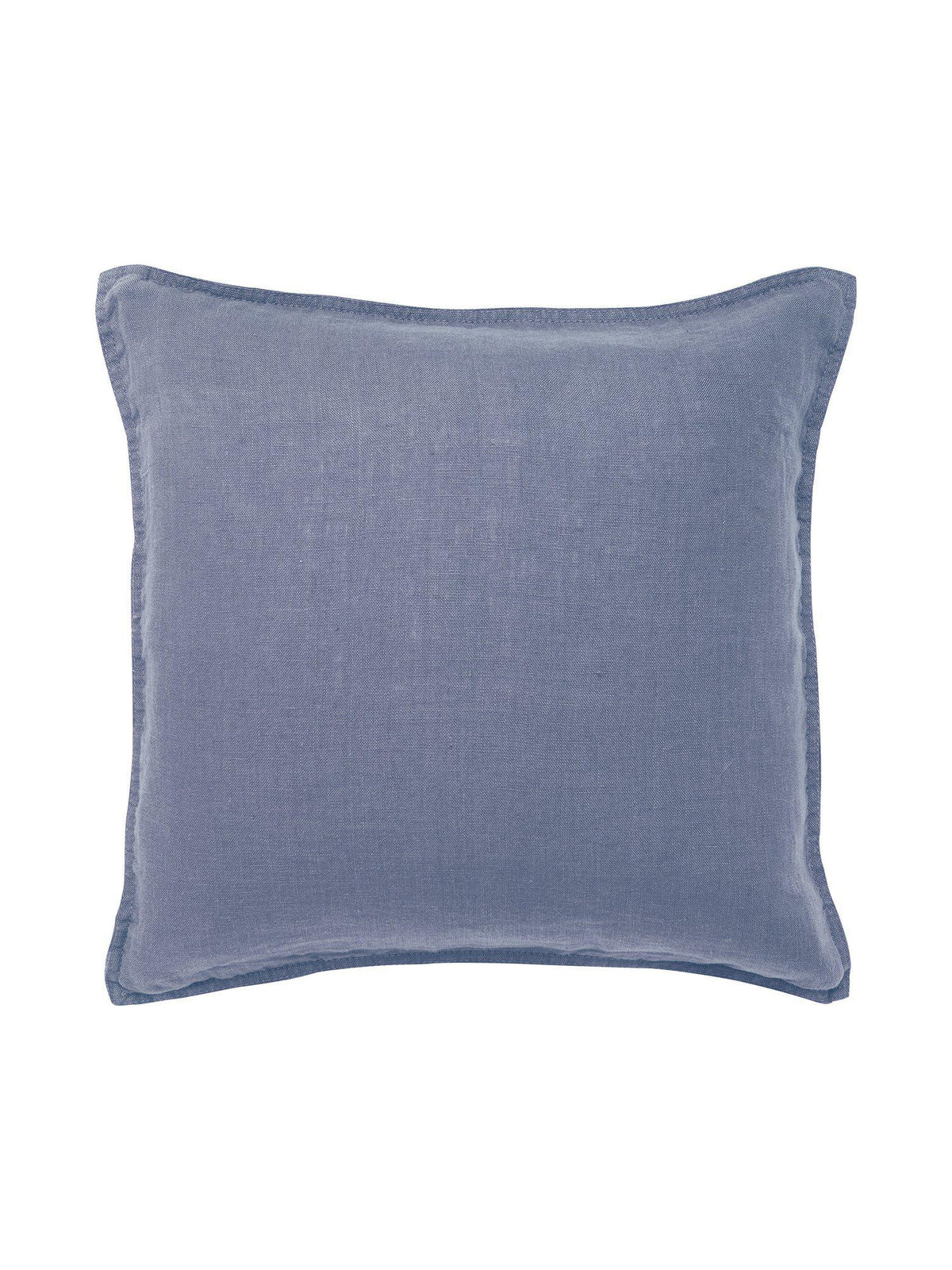 Blått Julie kuddfodral i linne med dekorativ söm 45x45 cm