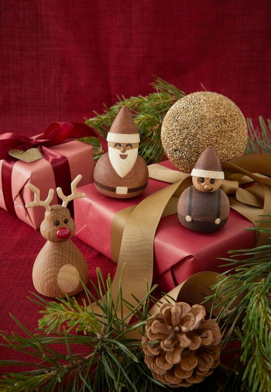 Santa Santa träfigur 10 cm designad av Thor Høy