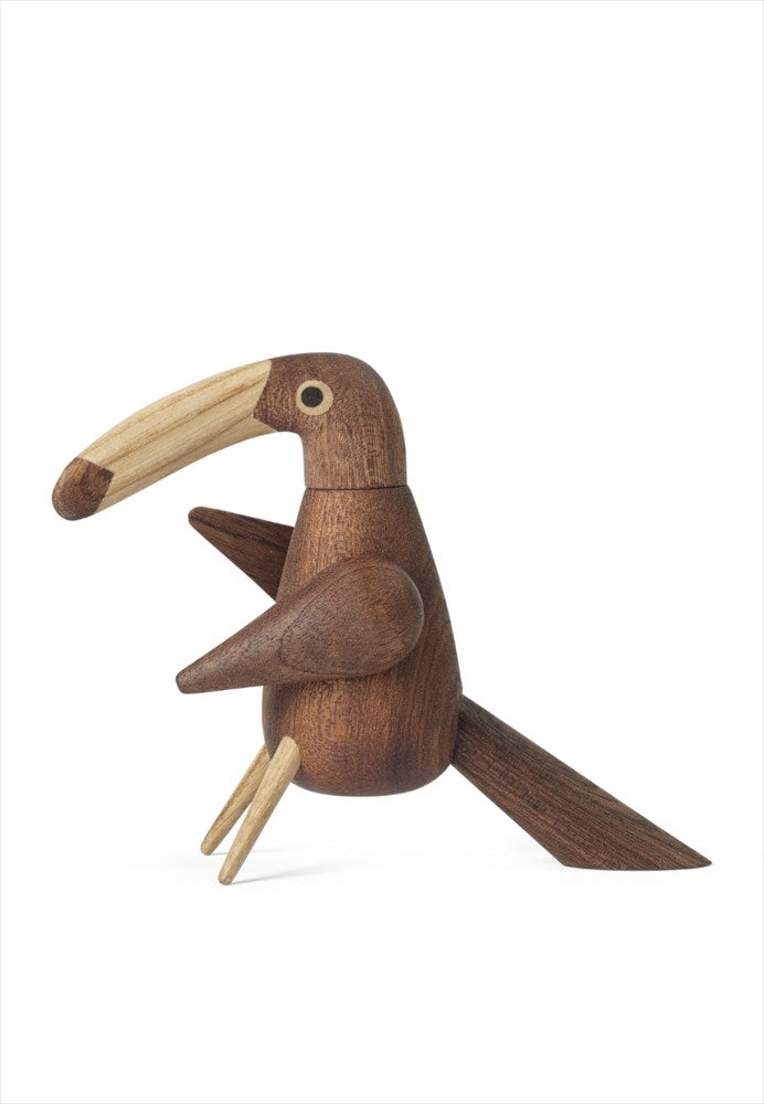 Trädekoration Pepper Bird Small i mörk mahogny och ask för lantkök