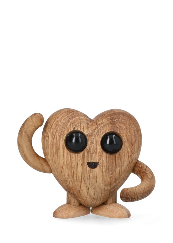 Handgjord träfigur Hugo Heart i ek med rörliga armar