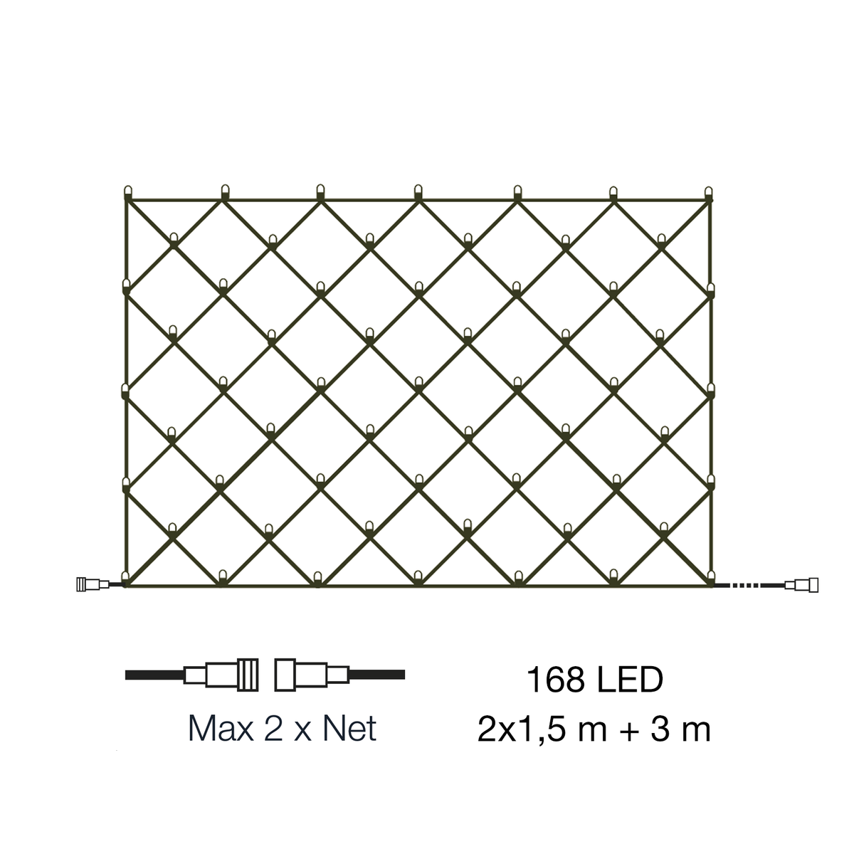 LightsOn Net LED-ljusnät för trädgård och buskar