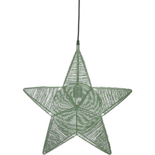 Grön Rigel adventsstjärna 50cm i metall med hängande textilsladd