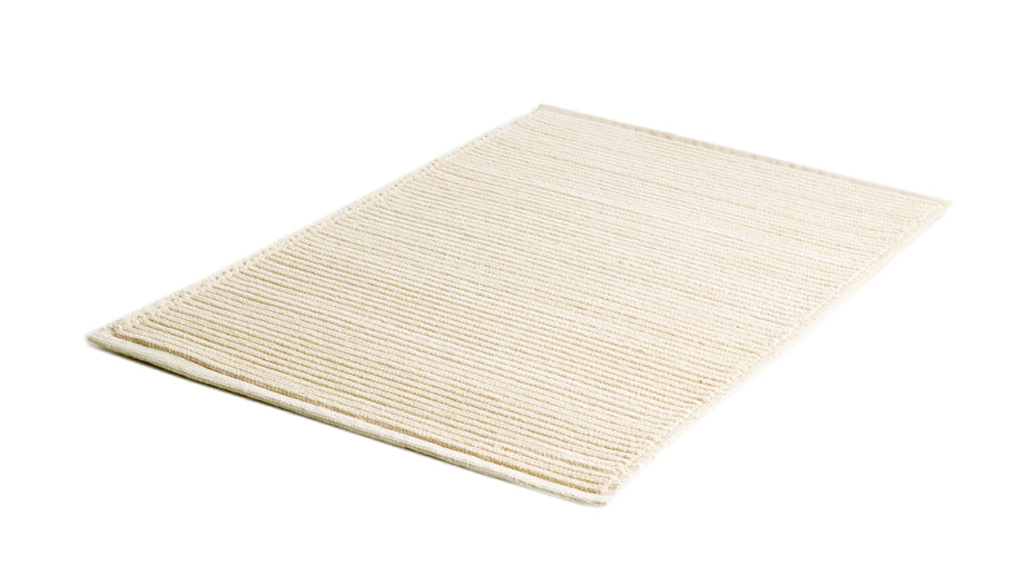 Naturvit bomullsmatta Ribb 60x90 cm från Etol med ribbad struktur