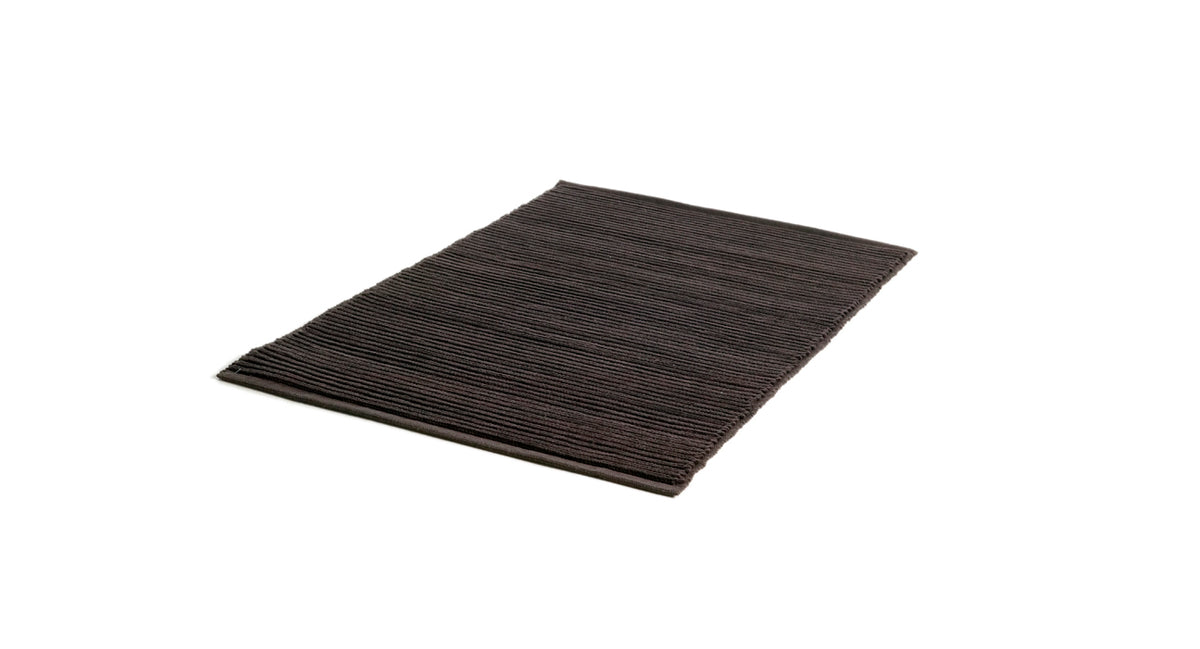 Kakaobrun ribbad bomullsmatta Ribb från Etol i storlek 60x90 cm