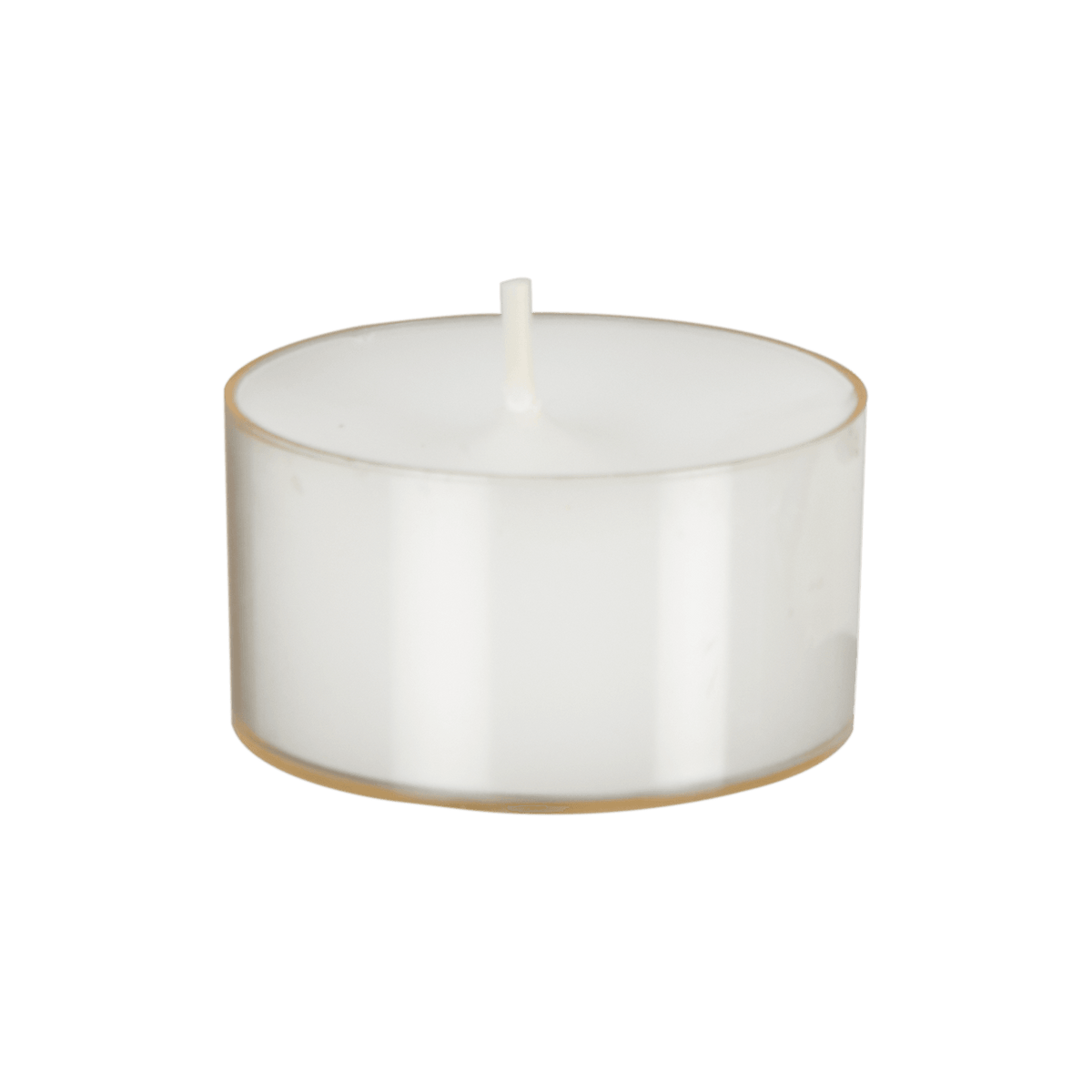 Närbild på ett paket TEA LIGHTS vita värmeljus med 6 timmars brinntid