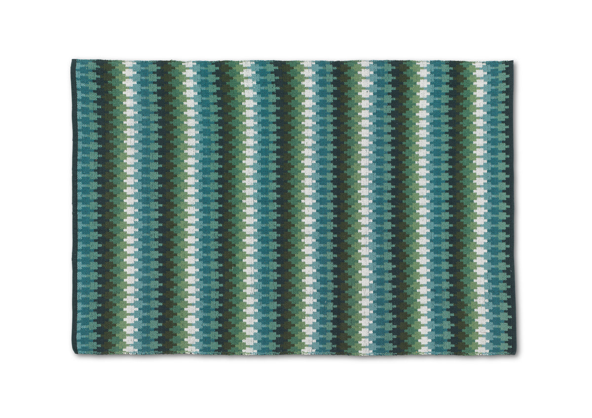 Matta Ethno 80x200 cm Salvia med folkloristiskt mönster i gröna toner