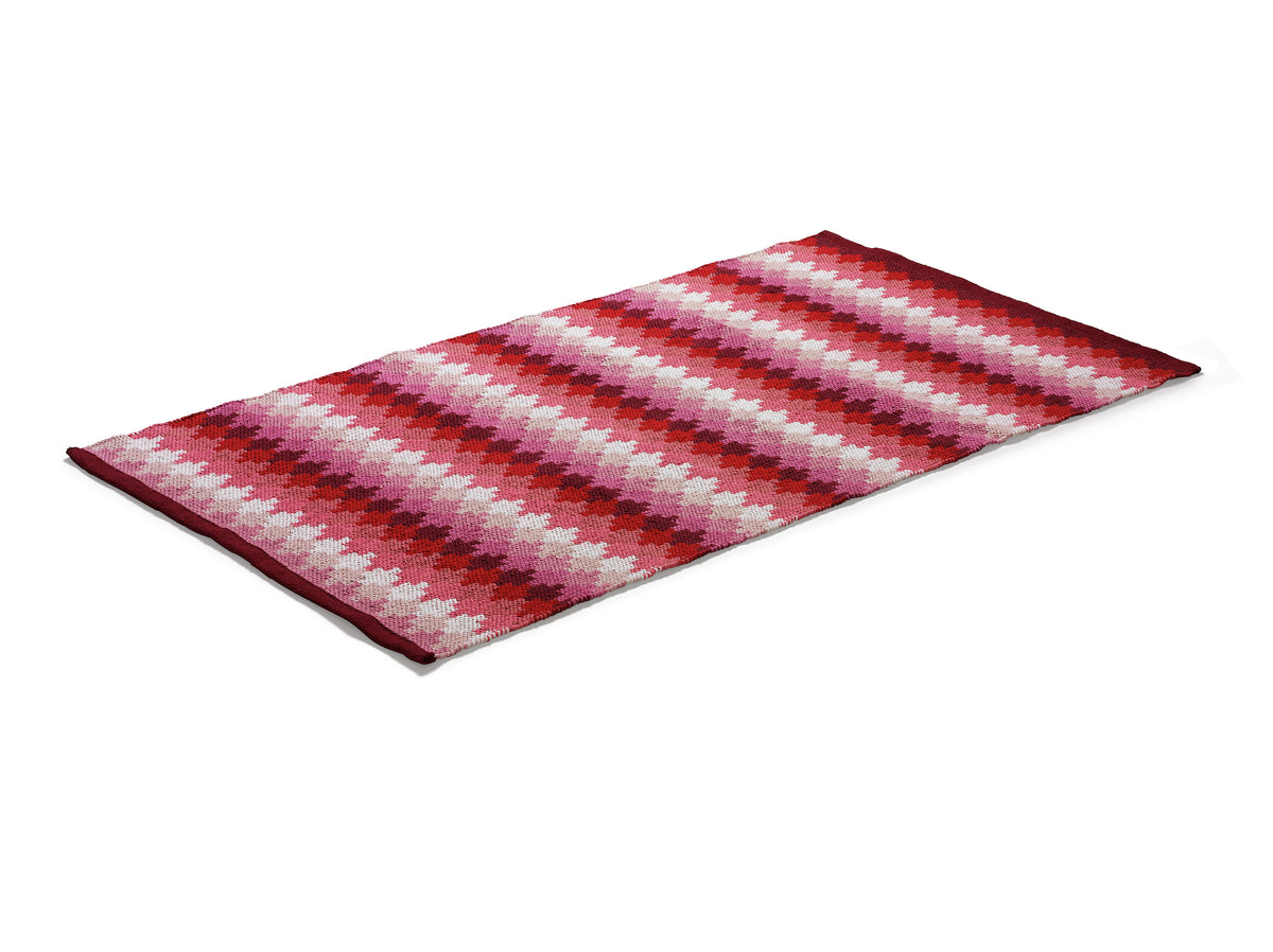 Vävd röd bomullsmatta Ethno 65x115 cm med mönster