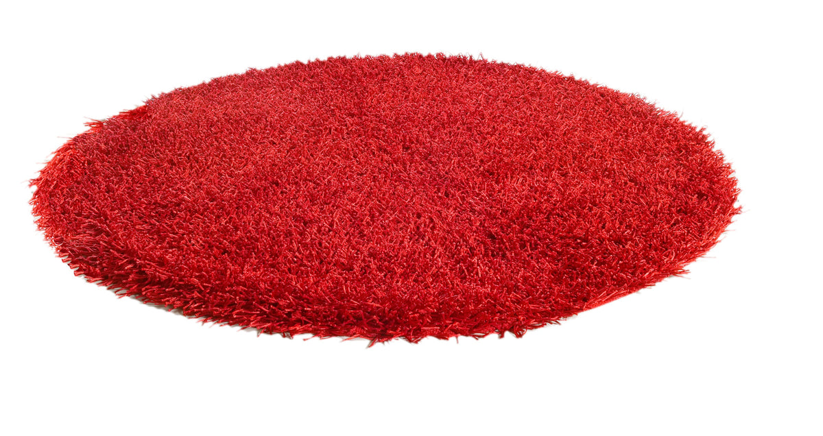 Rund rödrosa matta Metallic Raspberry från Etol i skimrande silkpolyester