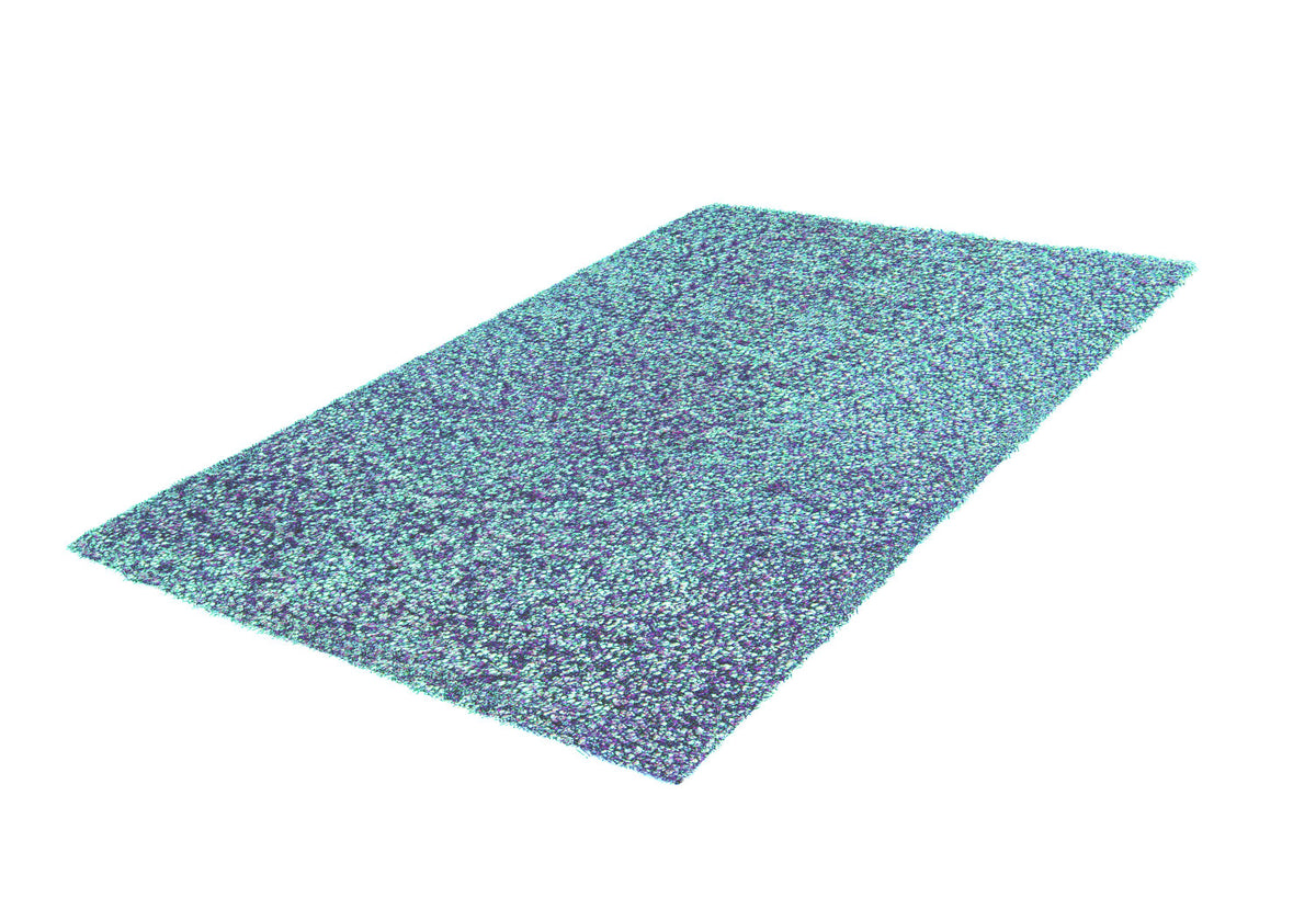 Matta Sparkling Lagun 140x200 cm i glansig silkpolyester med blå och lila toner