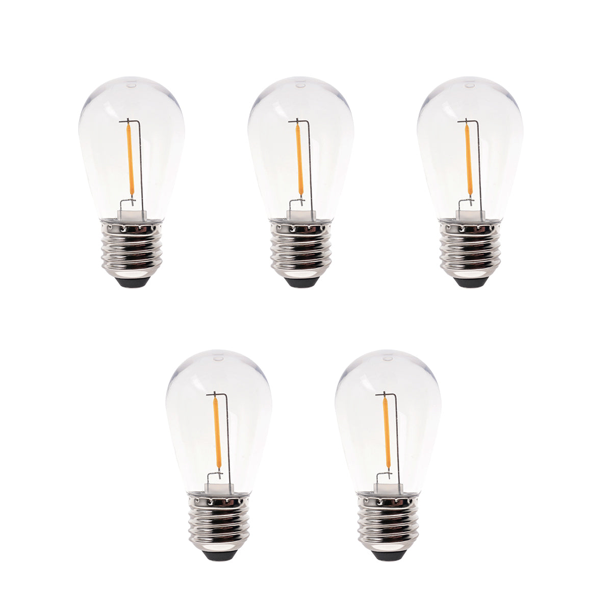 5-pack Deco Bulb E27 12V LED-lampor med filament för trädgårdsbelysning