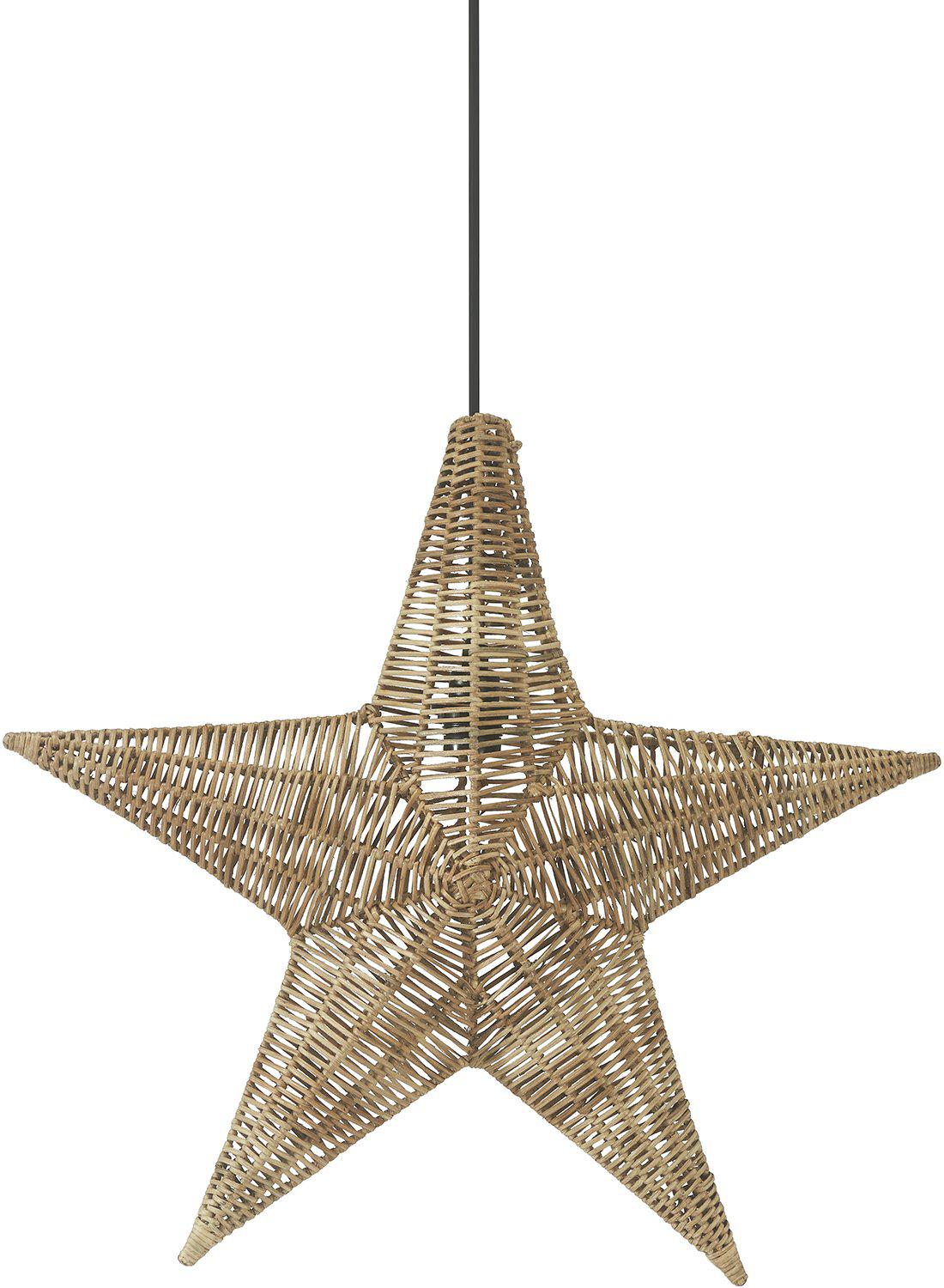 Hängande adventsstjärna Bethel Star i naturfärgad tvinnad rotting