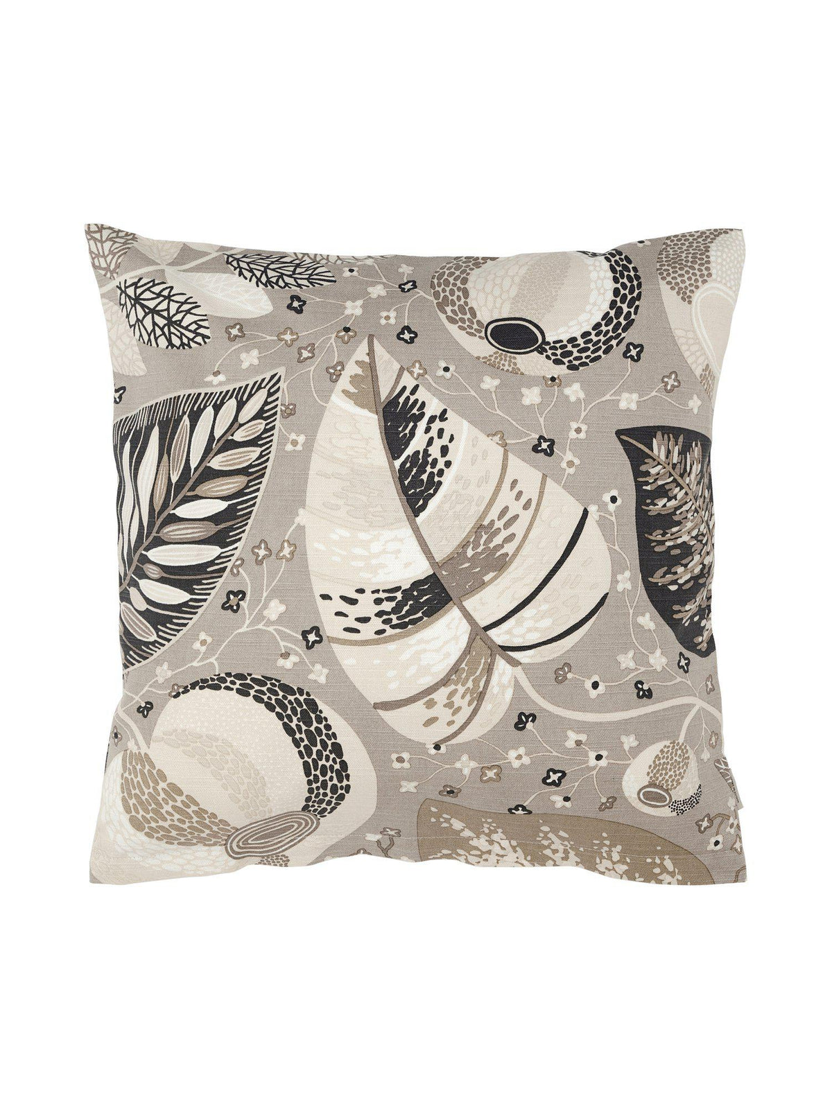 A&E kuddfodral beige 45x45 med mönster av stora löv och blommor