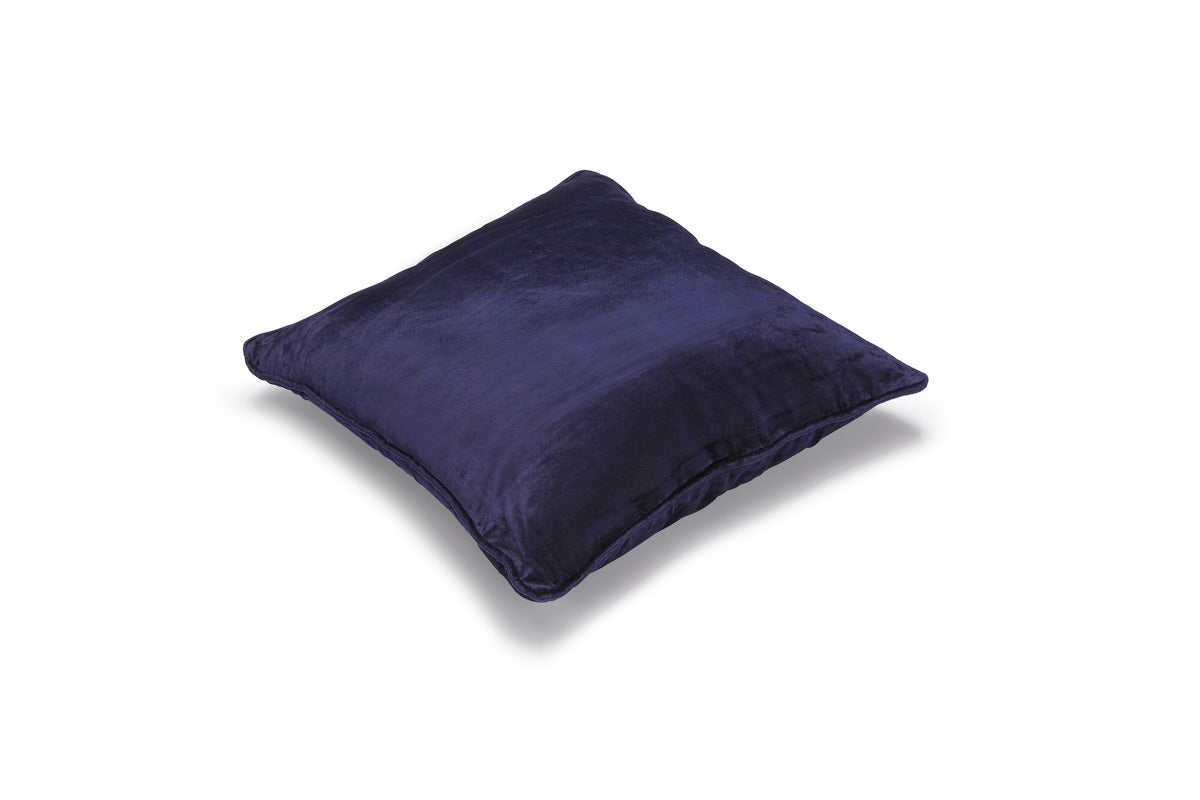 Kuddfodral i mörkblå sammet för soffa i lantlig stil