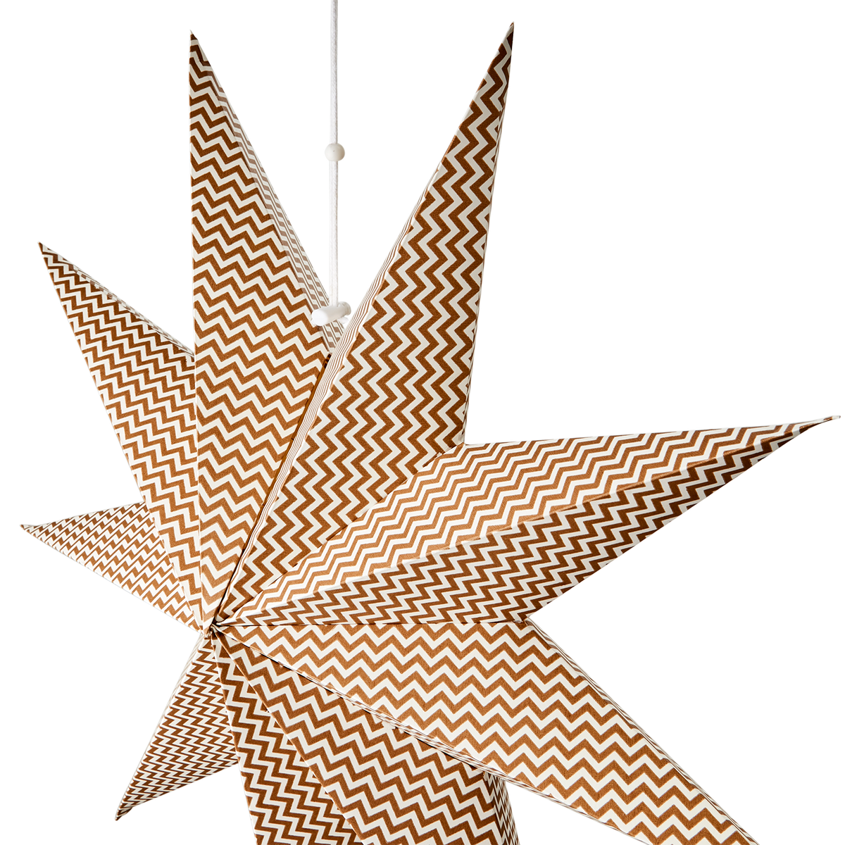 Stor dekorativ adventsstjärna UNI 80 cm i brunvit design för fönsterupphängning