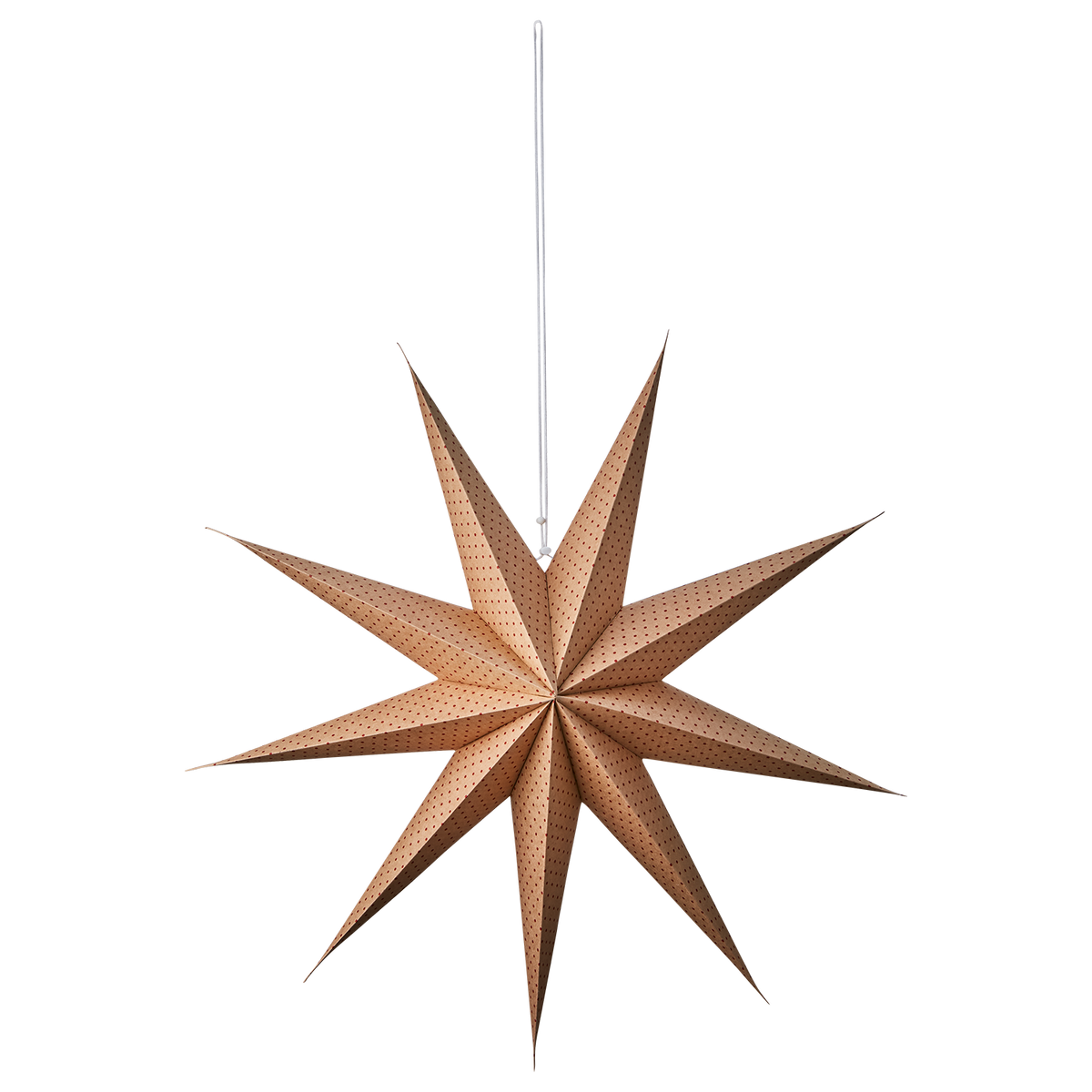 Stor brun adventsstjärna UNI Stjärna XL med röda prickar