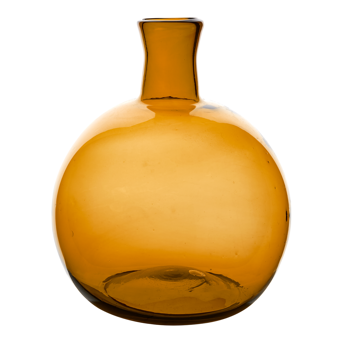 Rund brun glasvas AMBRA i återvunnet glas