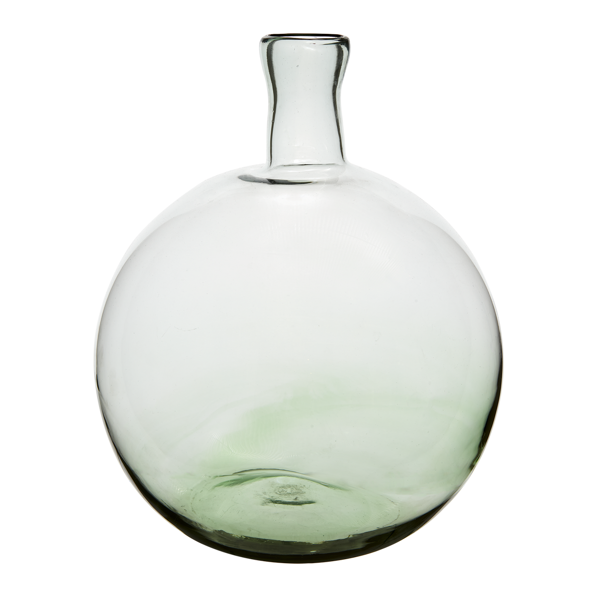 AMBRA Vas L Klar - Rund munblåst glasvas i återvunnet glas