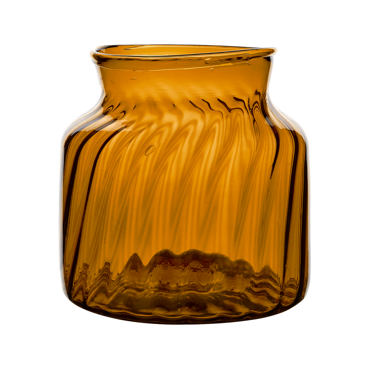 AMBRA Vas M brun i munblåst återvunnet glas