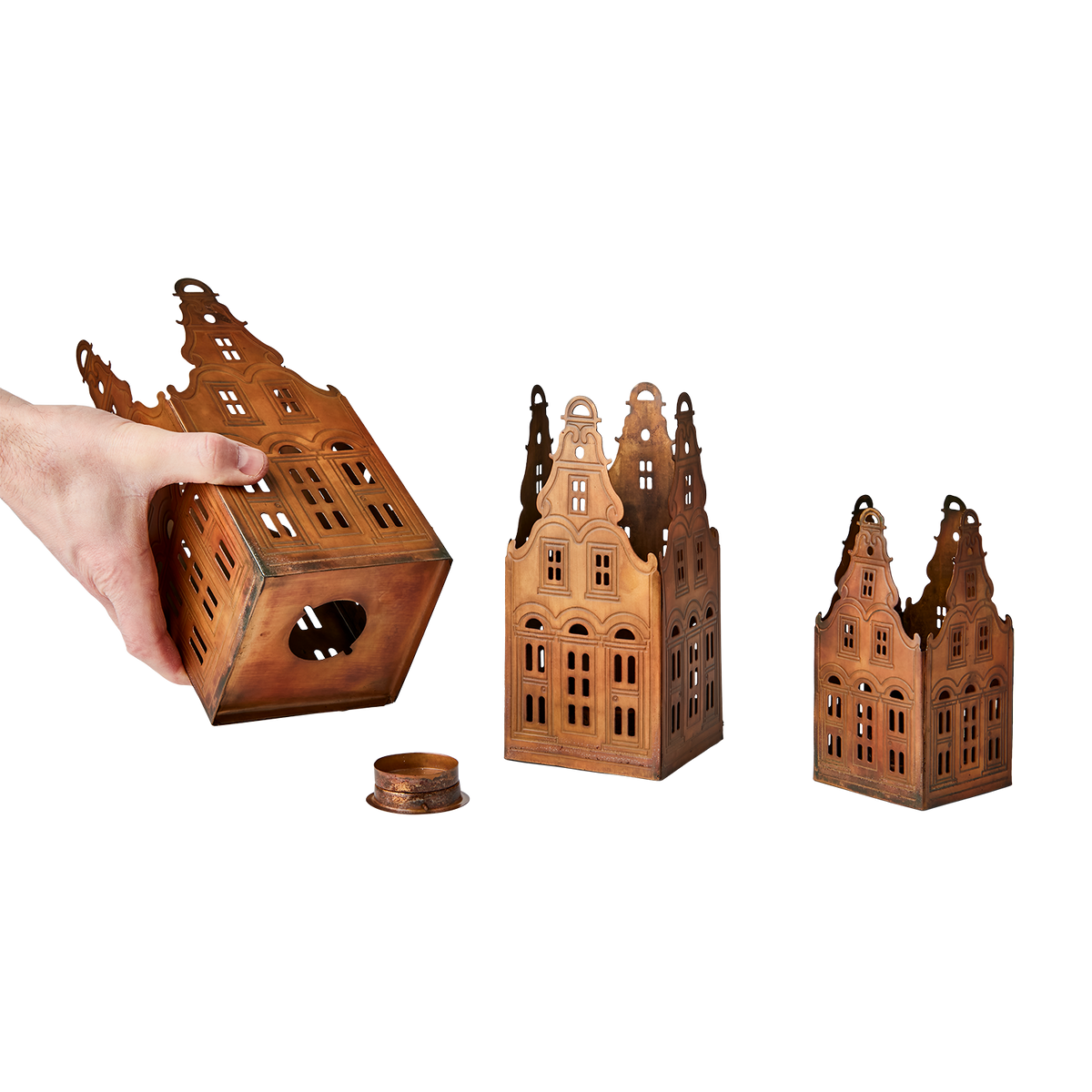 Set med VILLAGE dekorativa ljuslyktor för värmeljus