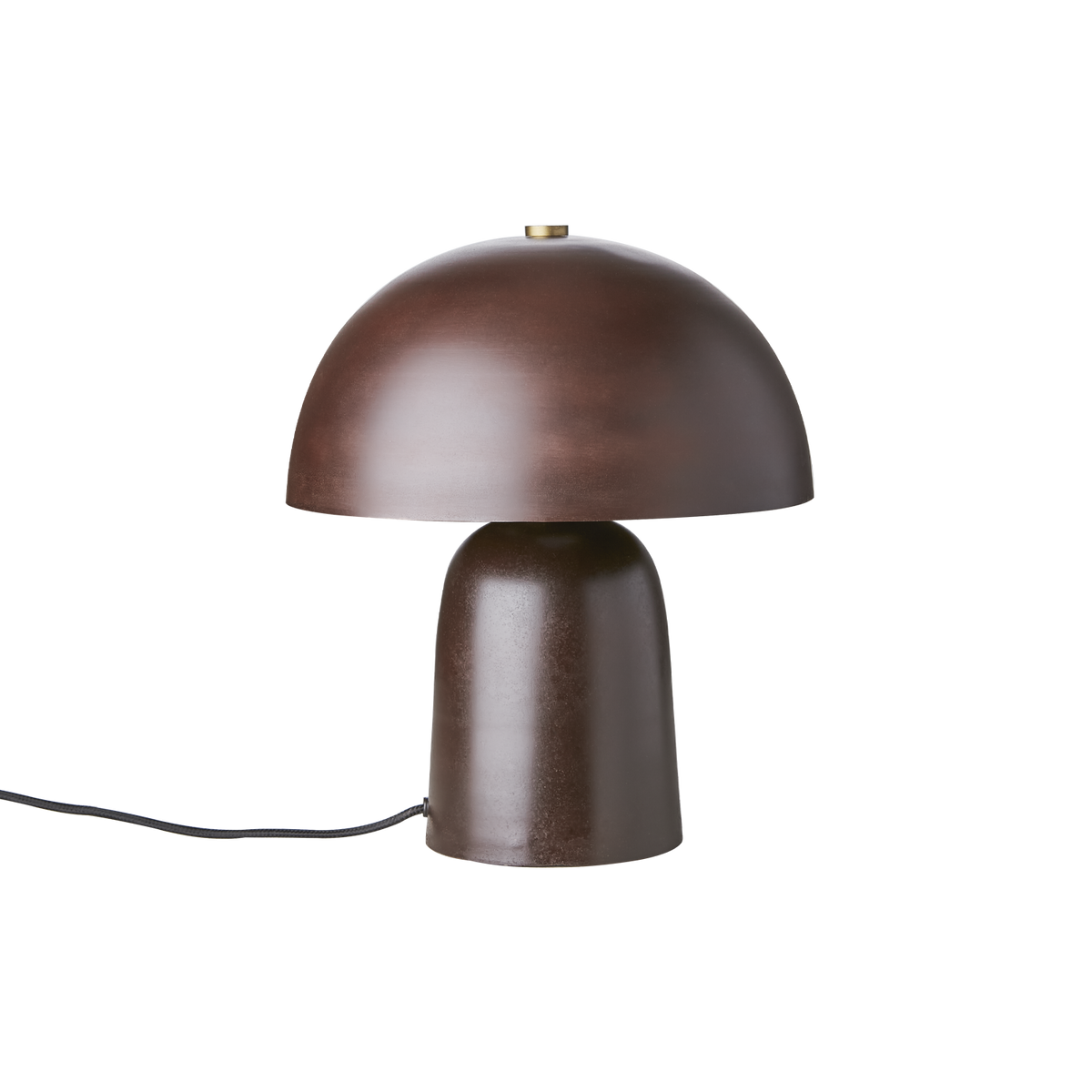 FUNGI bordslampa M i brunt järn med svampformad design