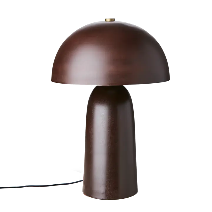 Brun FUNGI bordslampa i järn med svampformad design