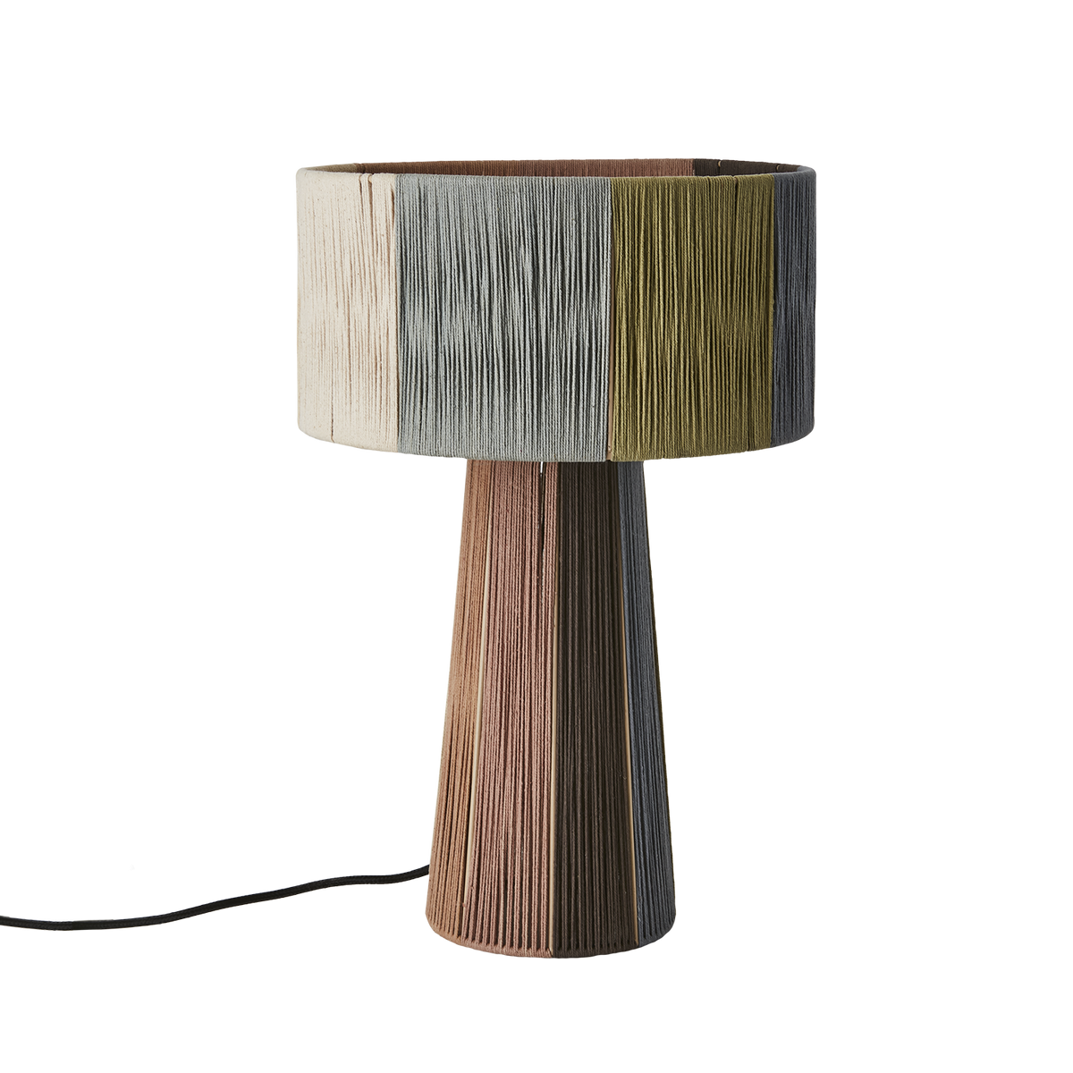 JULLAN bordslampa i flerfärgad lindad jute med modern design
