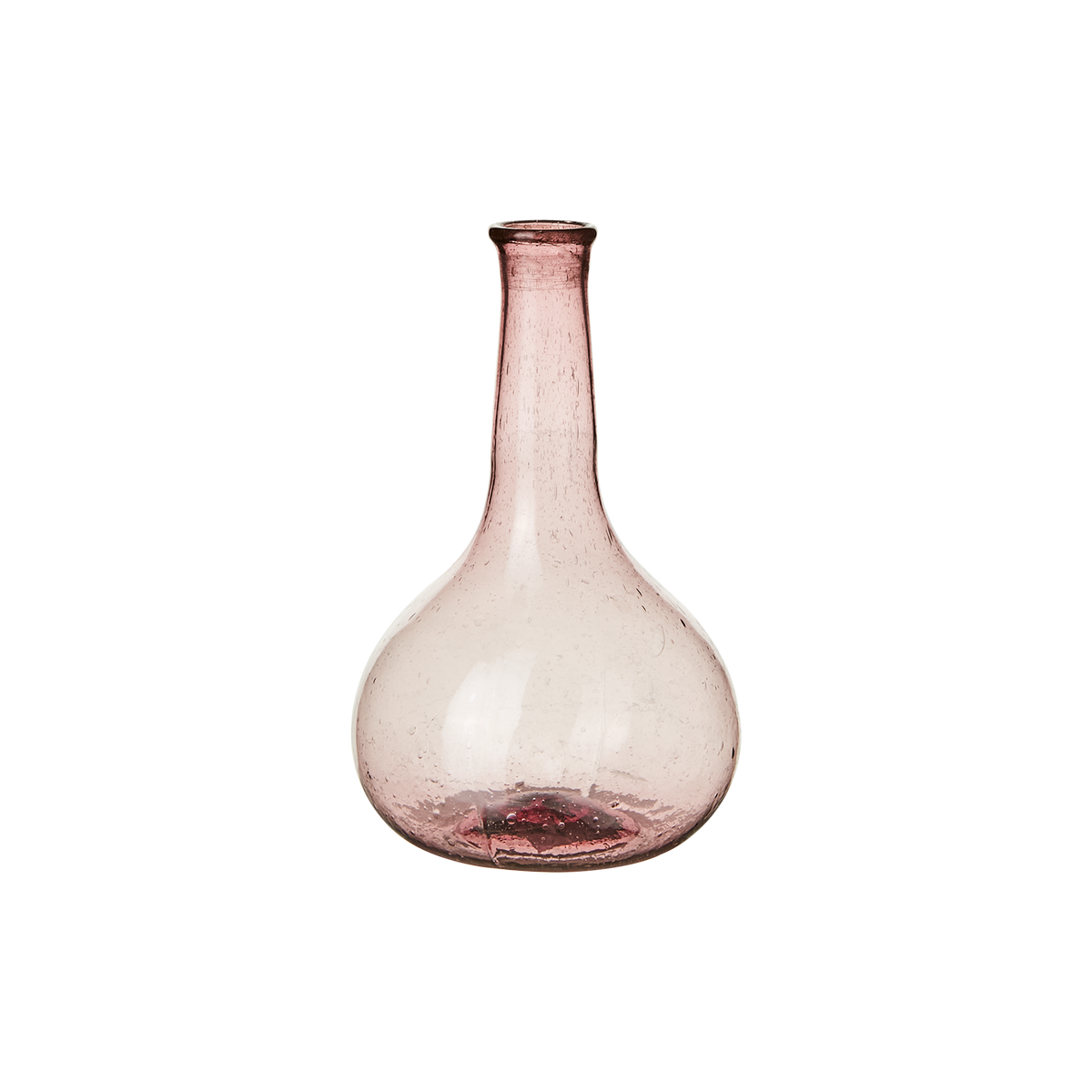 VIOLETTA munblåst vas i rosa återvunnet glas med smal hals