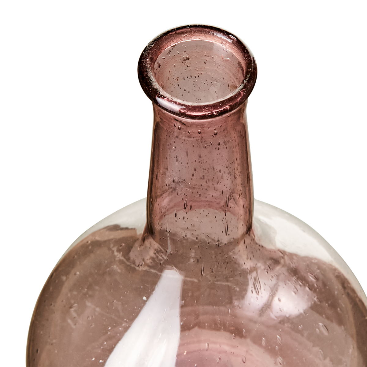 Rosa glasvas VIOLETTA i storlek medium på vit bakgrund