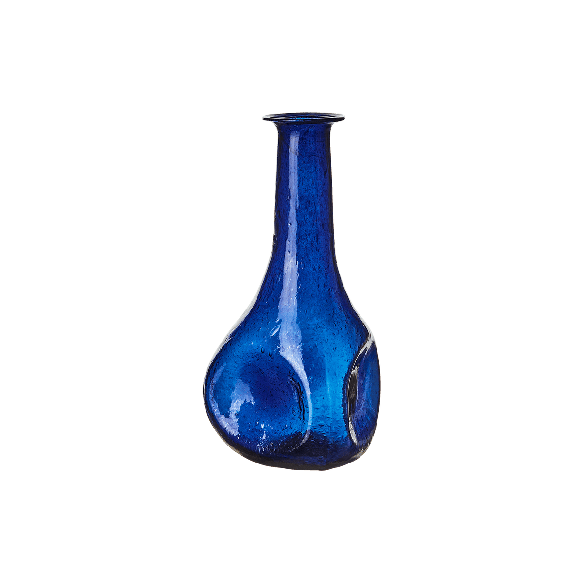 Blå munblåst glasvas VIOLETTA från Affari of Sweden i återvunnet glas