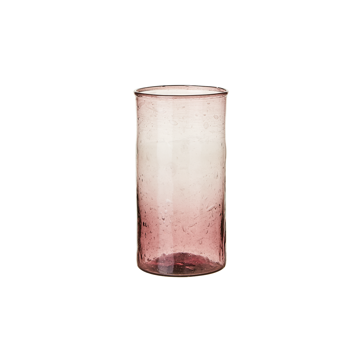 VIOLETTA vas small i rosa munblåst återvunnet glas