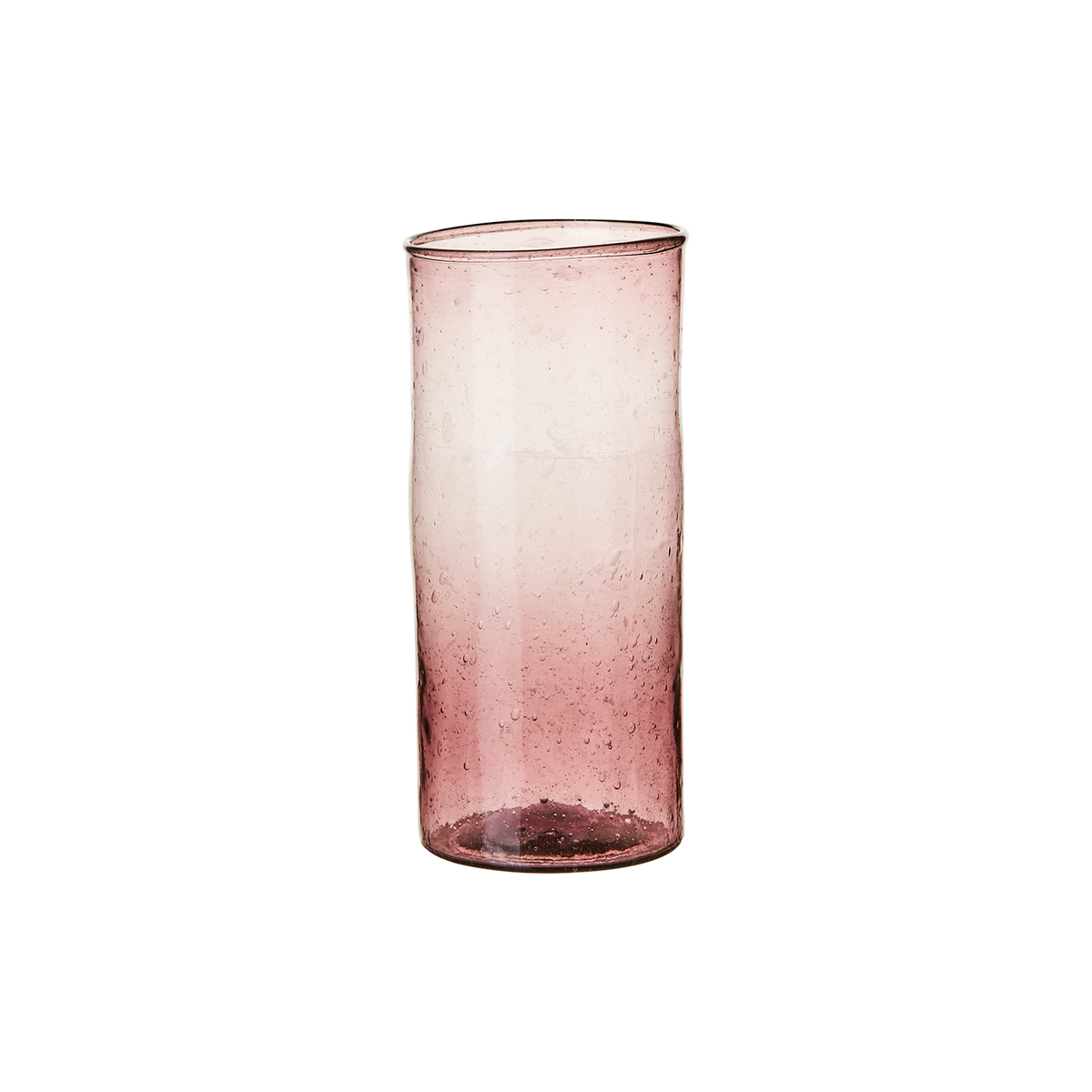 VIOLETTA Vas M rosa i munblåst genomfärgat glas med karaktäristiska bubblor