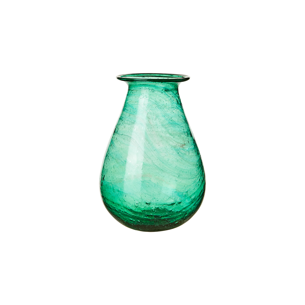 VIOLETTA munblåst vas i mintgrönt återvunnet glas storlek small