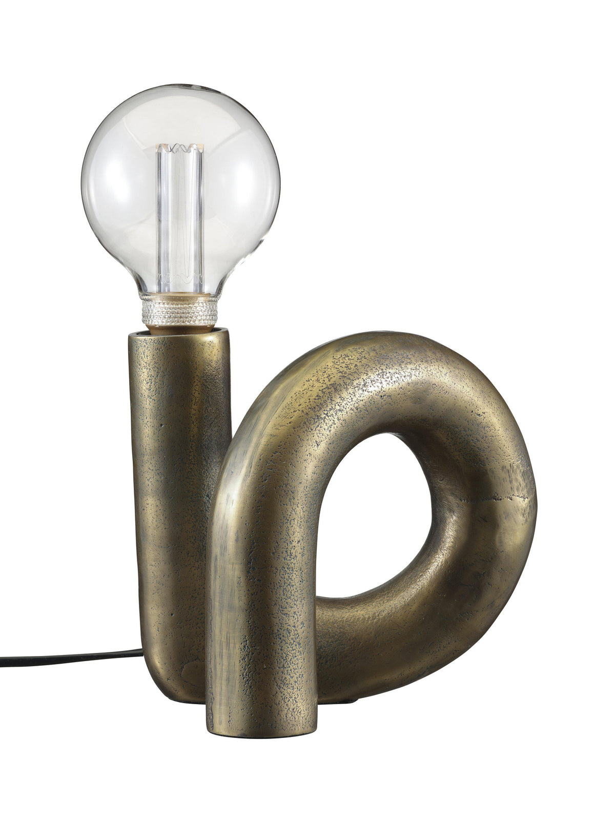 Notice Swirl bordslampa i mässing med industriell design och dekorativ glödlampa