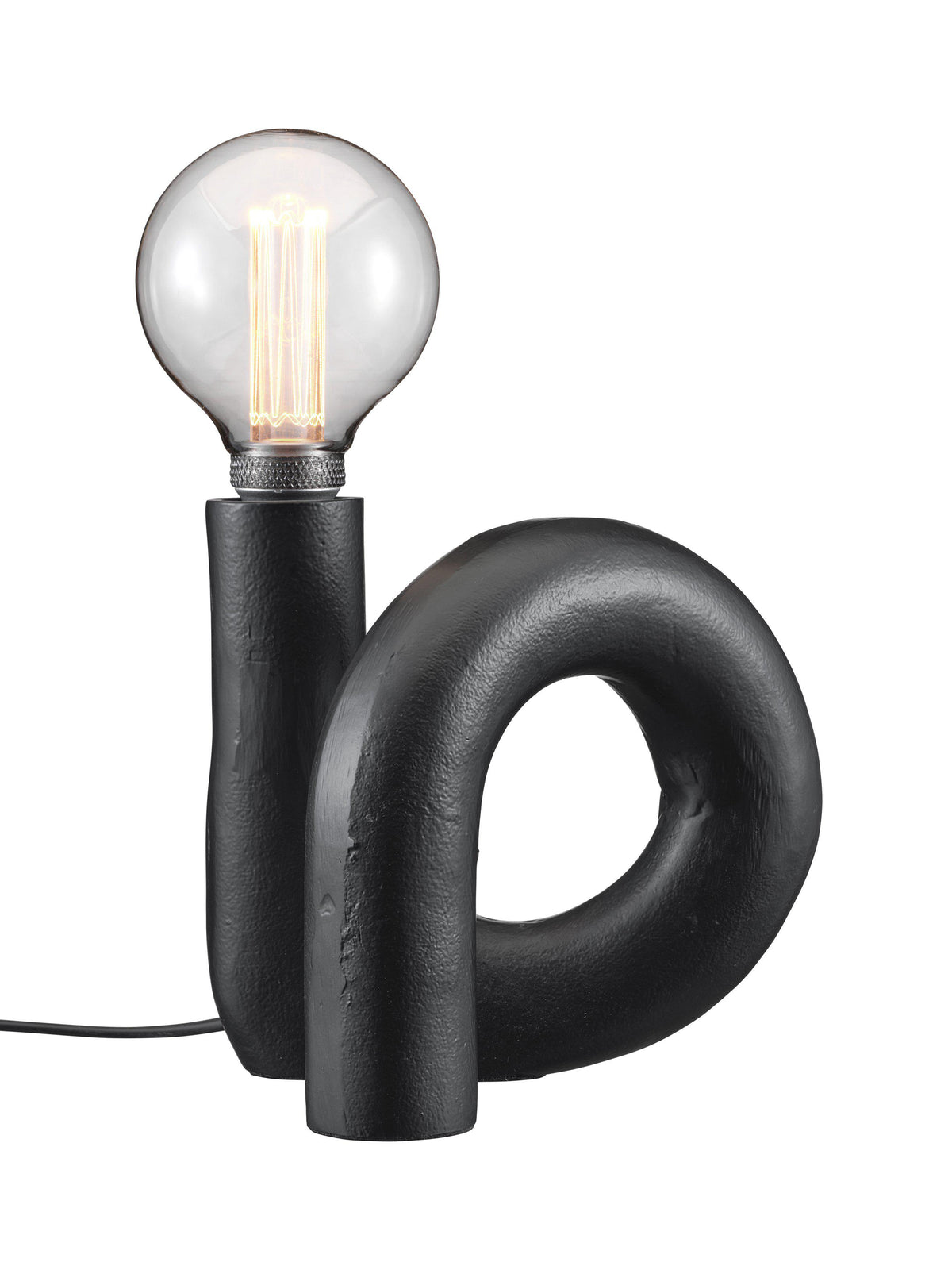 Notice Swirl dekorativ bordslampa med skruvad design i svart