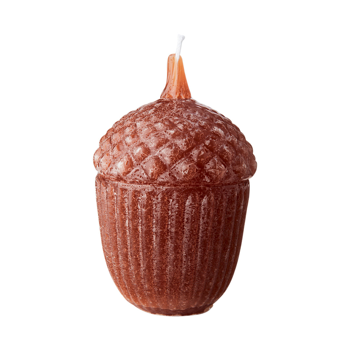 Handgjort ljus DECO format som ett ekollon i färgen kola