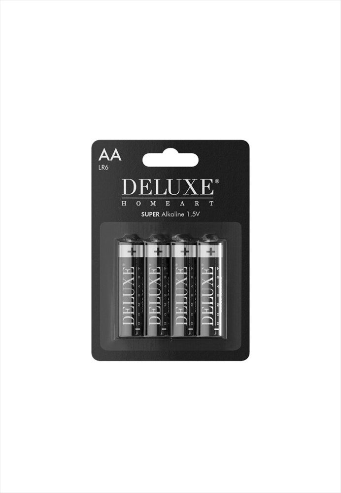4-pack Deluxe Homeart Super Alkaline AA-batterier 1.5V i originalförpackning