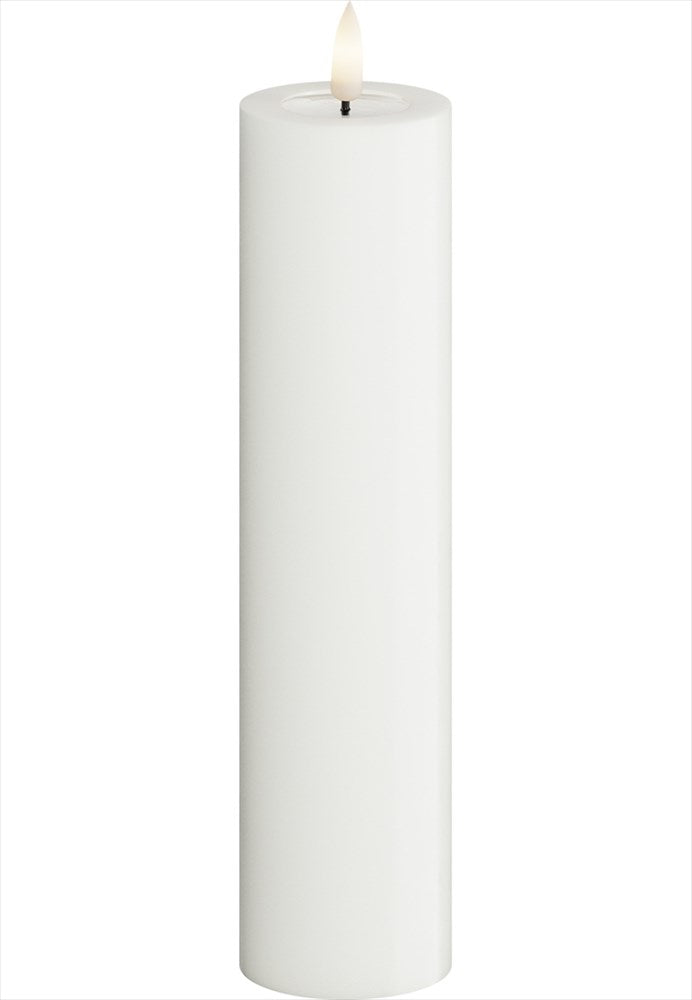 Vitt LED blockljus 5x20 cm från DeluxeHomeart med realistisk flamma