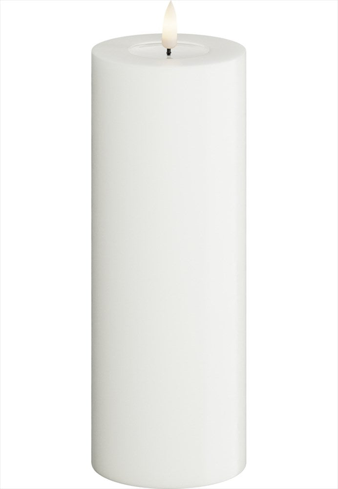 Vitt LED-blockljus 7,5x20 cm från DeluxeHomeart med realistisk 3D-låga