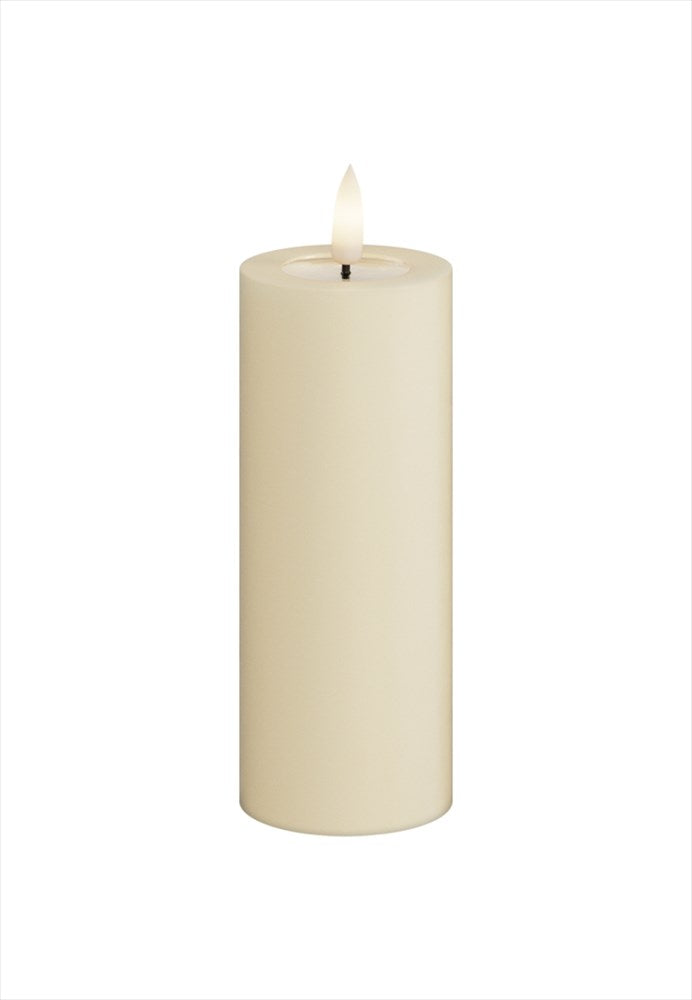 LED blockljus i färgen cream från DeluxeHomeart med realistisk 3D Real Flame låga