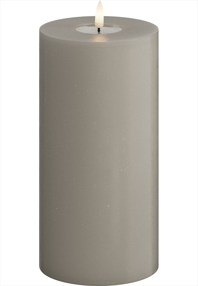 Sandfärgat LED-blockljus 10x20 cm med realistisk 3D Real Flame låga