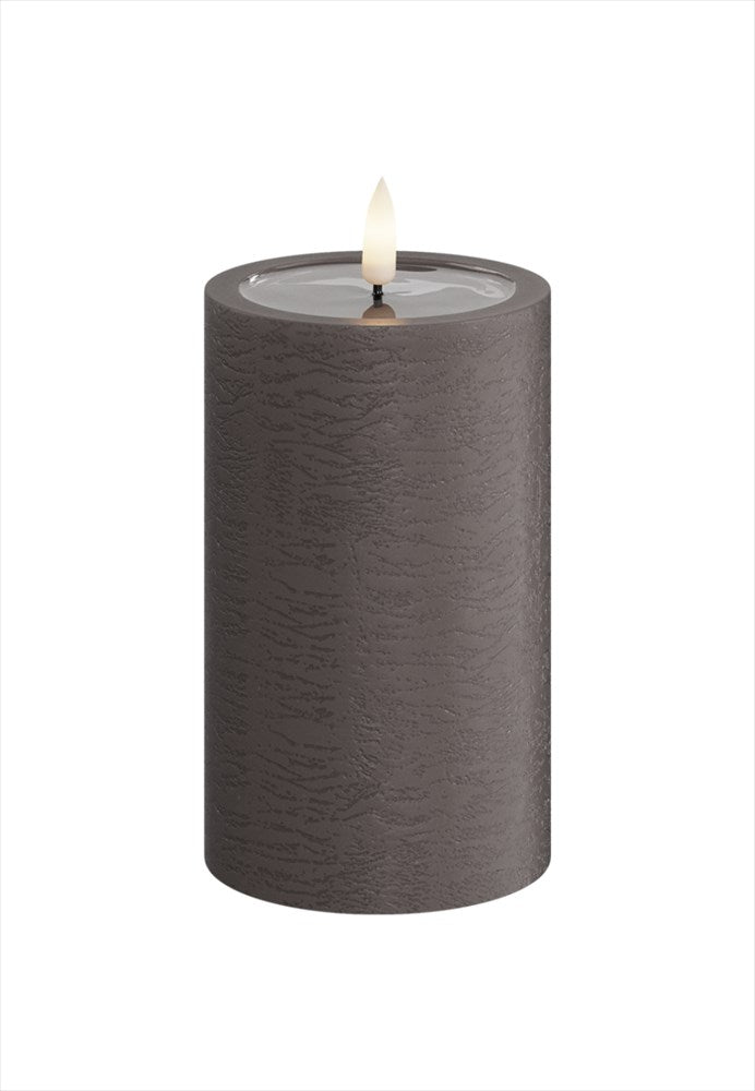 Unique LED Blockljus Mocca 7,5x12,5 cm med 3D Real Flame låga